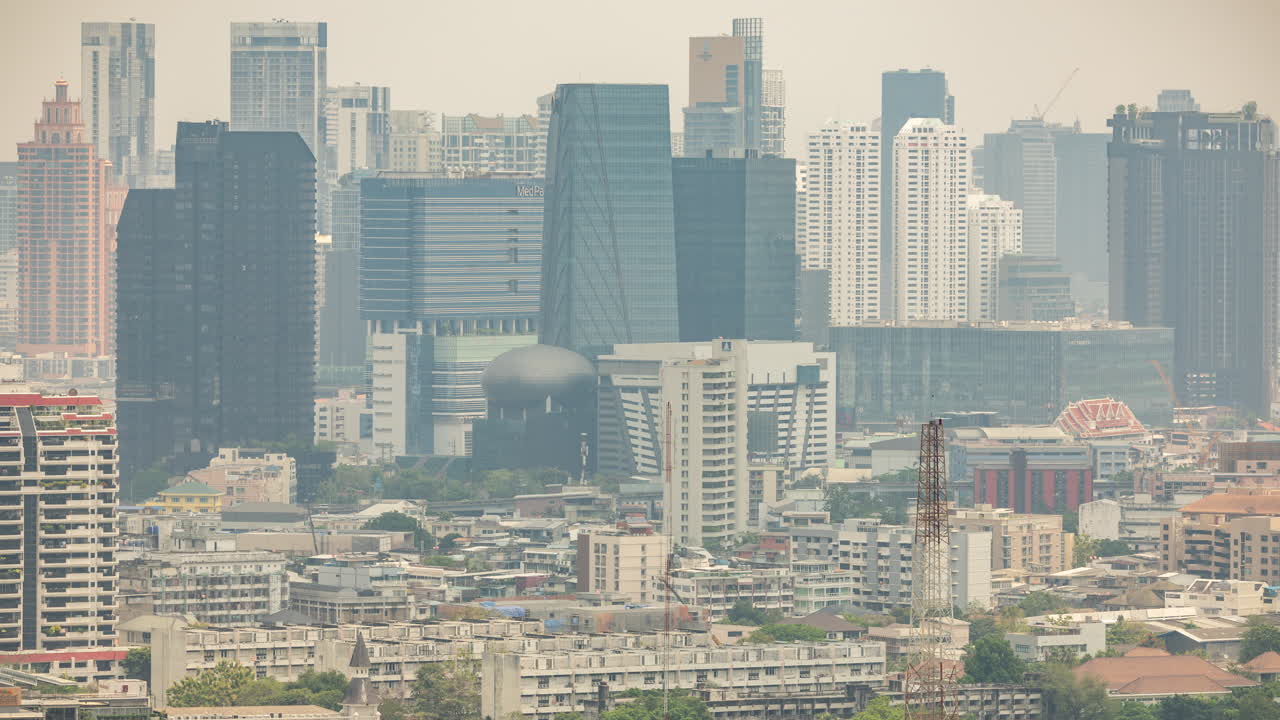 Bangkok city skyline from a high vantage point
