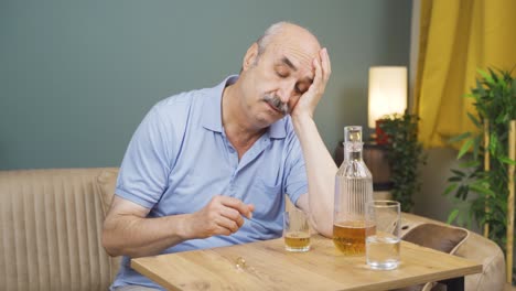 the old man who suffered before the breakup. marriage ending, separation.