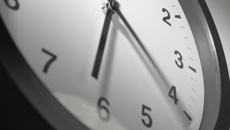 clock face in time lapse on white wall in office