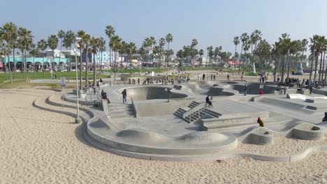 beautiful footage of venice beach skate park in santa monica california travel