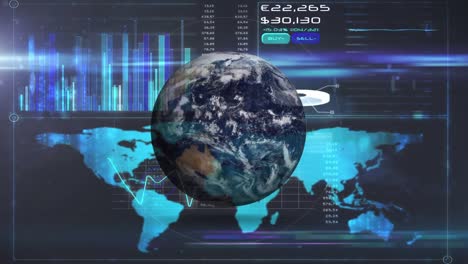 Rotating-globe-with-graphs-and-statistics