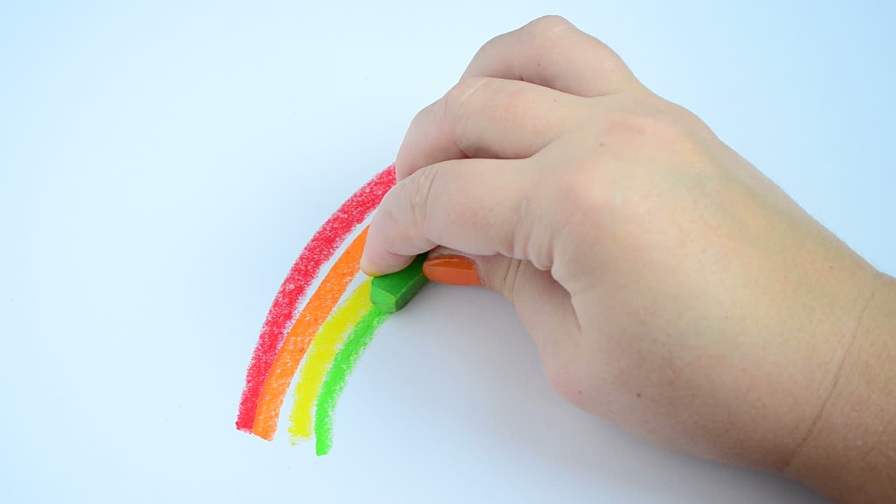 We draw a rainbow. Drawing process