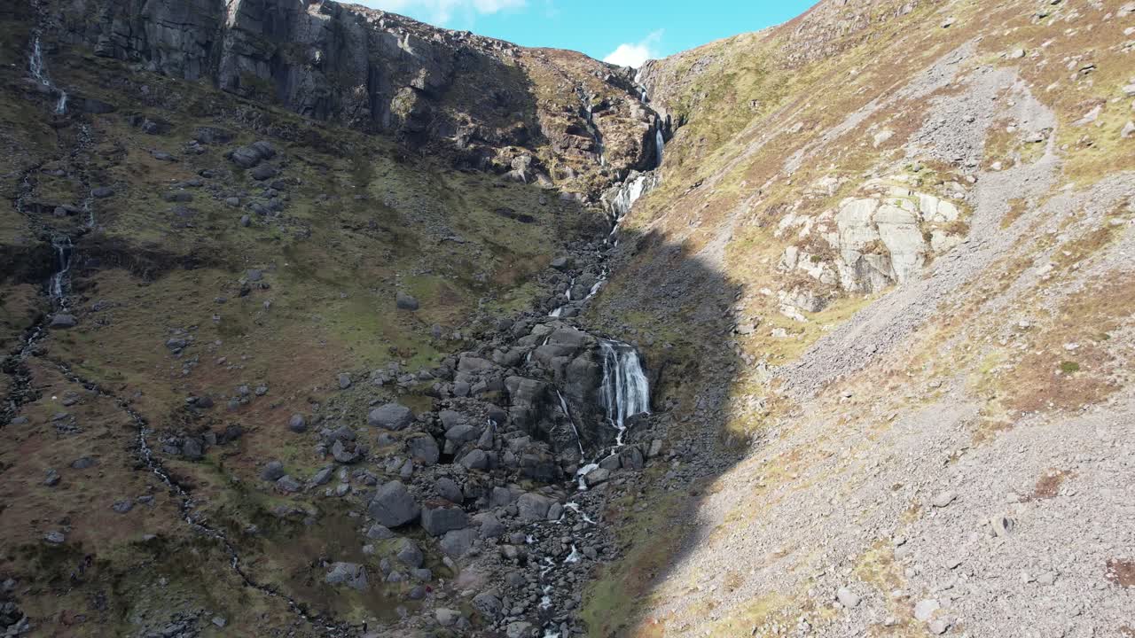 People standing under The Mahon Falls Comeragh Mountains Waterford Ireland stunning landscapes