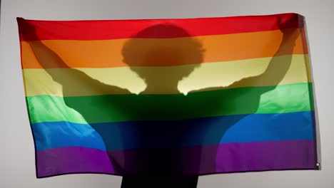 Person Holding a Rainbow Pride Flag