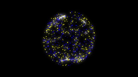 Animation-Eines-Globus-Mit-Verbindungen-Und-Datenverarbeitung-Auf-Schwarzem-Hintergrund