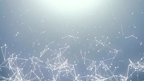 movimiento blanco y gris limpio de partículas de plexo tridimensionales negras en un fondo blanco fondo geométrico con partículas voladoras y líneas fondo de animación de bucle sin costuras