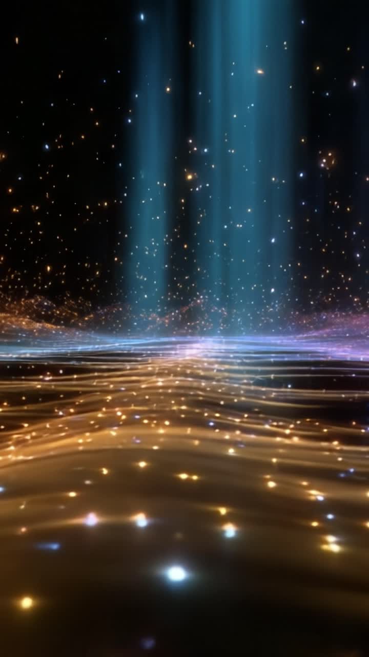 Un affascinante paesaggio cosmico: Un viaggio attraverso stelle, luce e colori che fluiscono attraverso un vasto mare celeste di meraviglie e dimensioni infinite