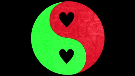 3d animation of the emerging stylish balance (yin yang) symbol with alpha channel