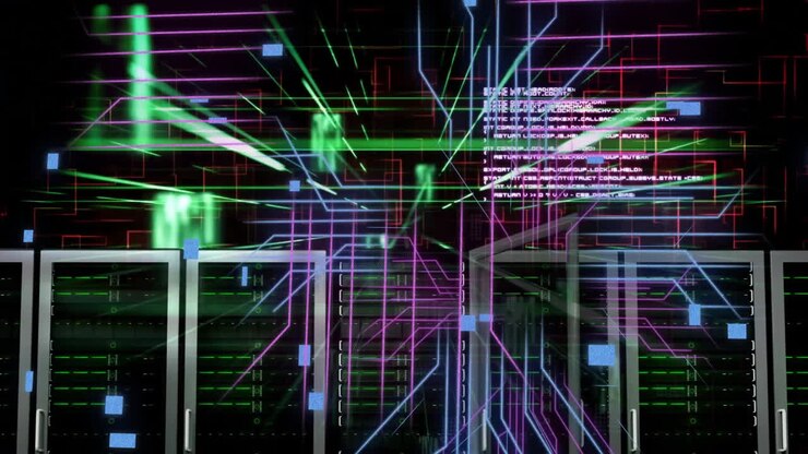 Animation of data processing over computer servers