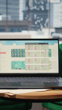 vertical video big data reports and graphics showcasing business corporation success