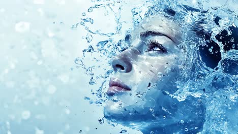 woman in water splash
