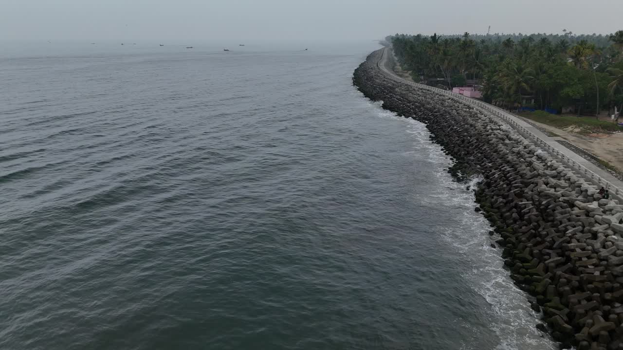 2024 chellanam mini puerto es un puerto de pesca en kerala, india. kerala viaje y turismo de fondo