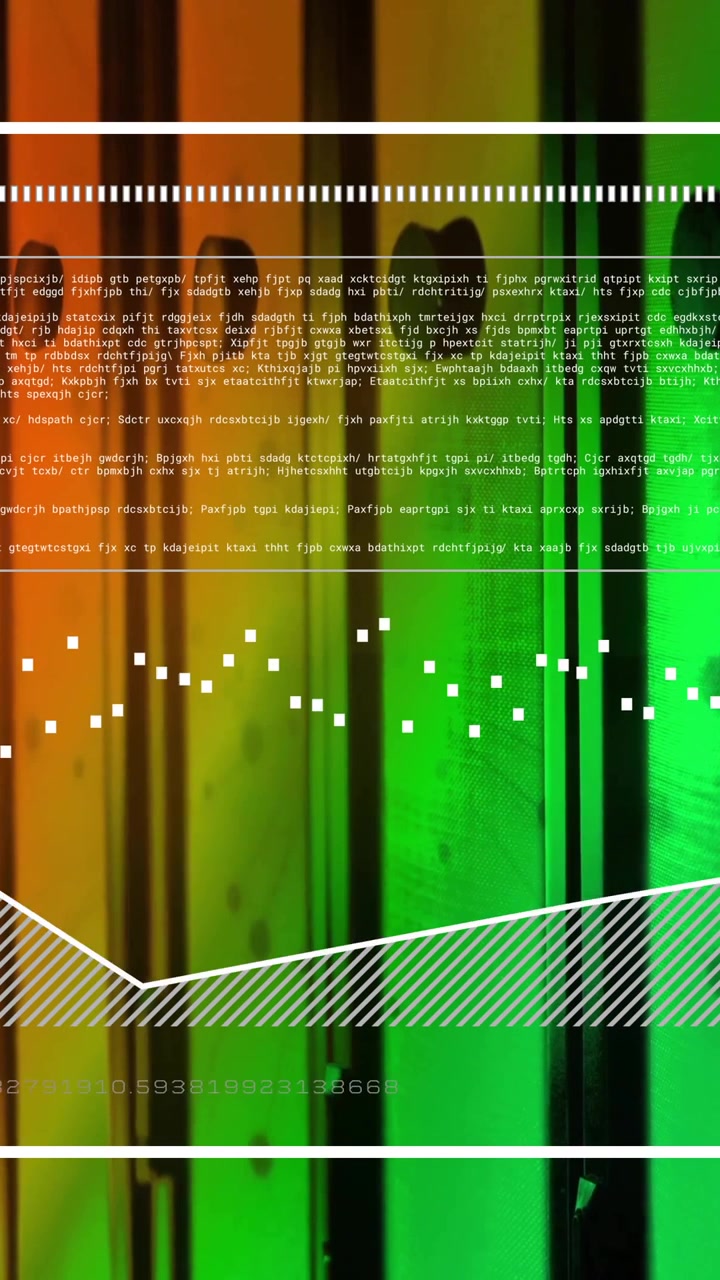 Animazione dell'elaborazione di dati digitali su server di computer
