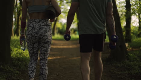 couple exercising in nature