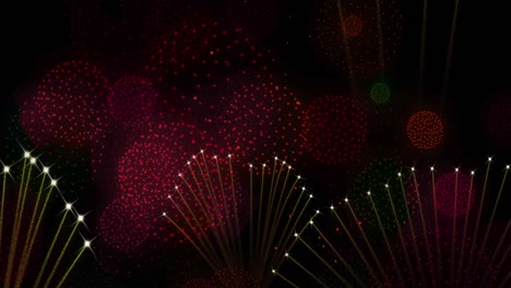 Animation-Von-Feuerwerk-Auf-Schwarzem-Hintergrund