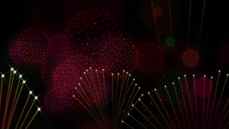 Animation-of-fireworks-on-black-background