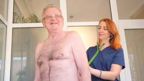 medical examination of senior patient