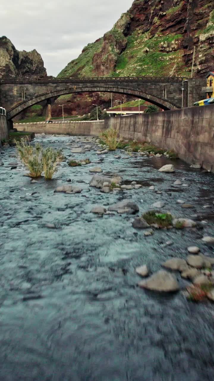 River and Bridge in a Mountainous Landscape