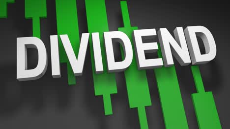 título gráfico de dividendos animación 3d para el mercado de valores