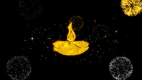 la animación del icono de la lámpara diwali diya