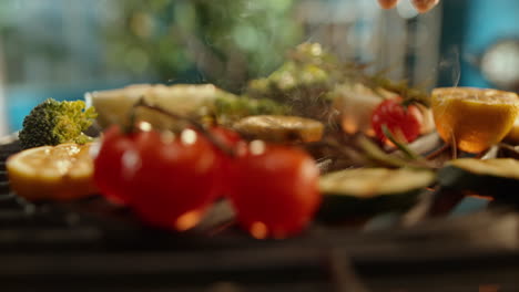 pescado y verduras a la parrilla
