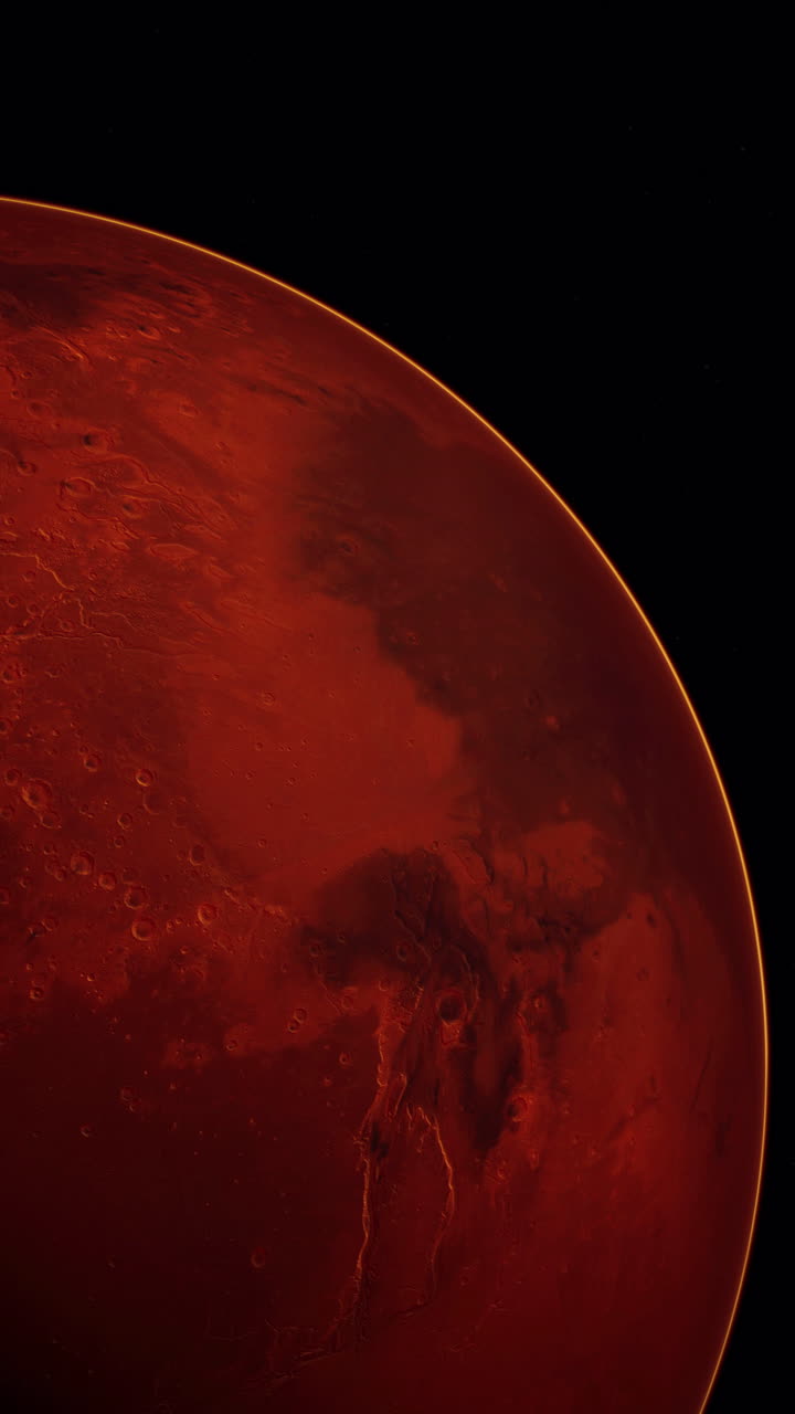 Czerwona Planeta Mars na gwiaździstym niebie