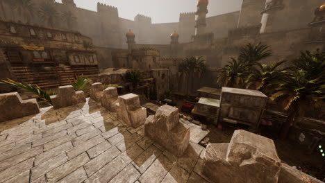 exploring the ancient ruins of a forgotten city in the eastern landscape