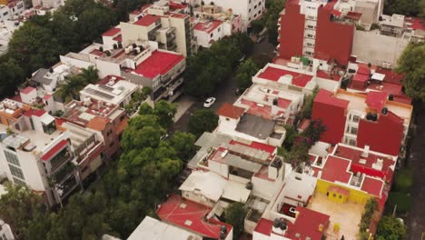suburbs area of mexico city, aerial drone view