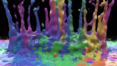 colorful liquid splashes