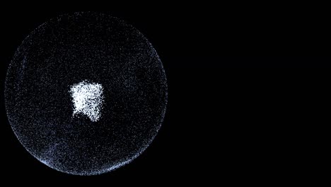 video de futus diseñado abstracto de pequeñas partículas giratorias sobre un fondo negro.