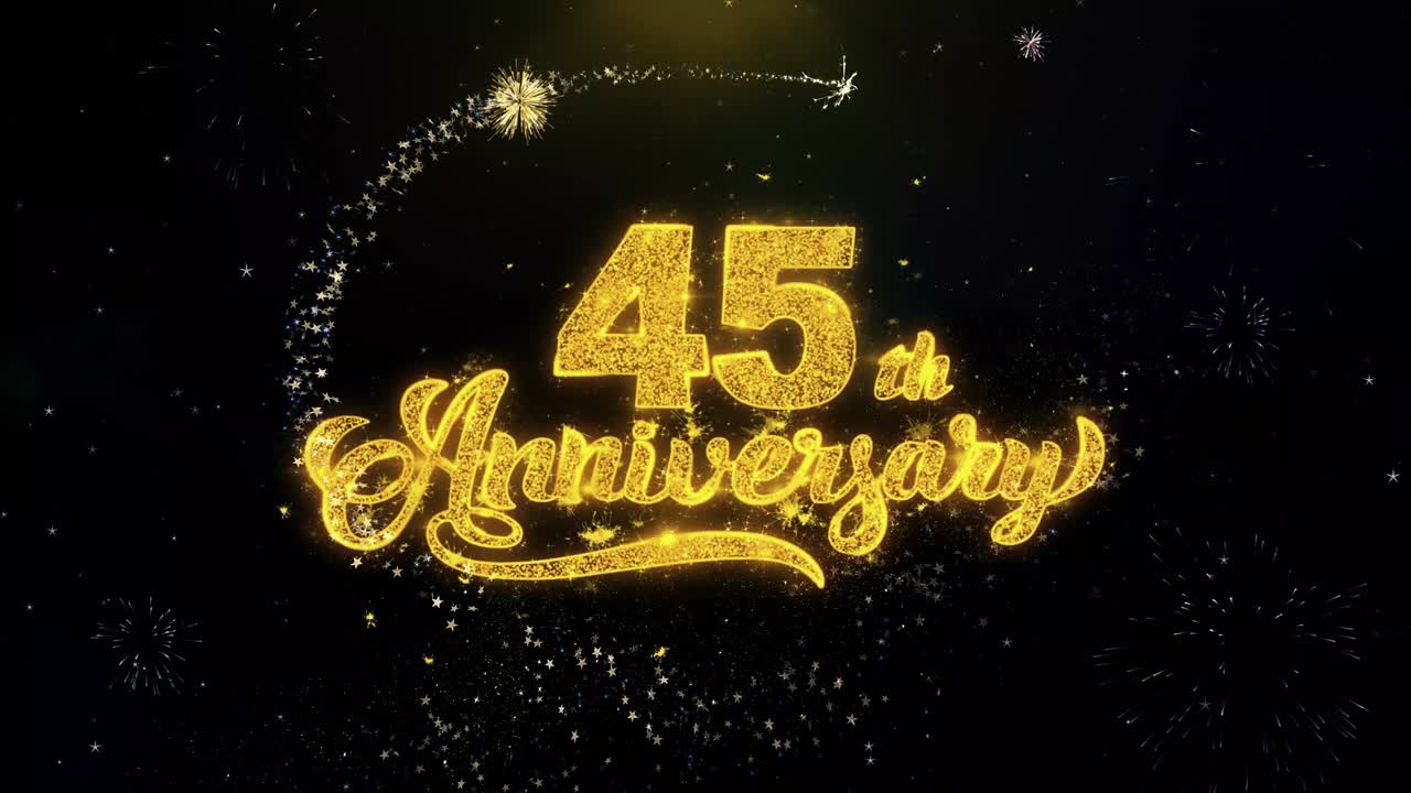 45th Anniversary Celebration Graphic with Fireworks