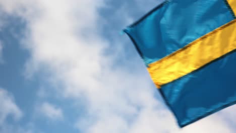 blue and yellow swedish flag waving in the wind, symbolizing national pride in gothenburg