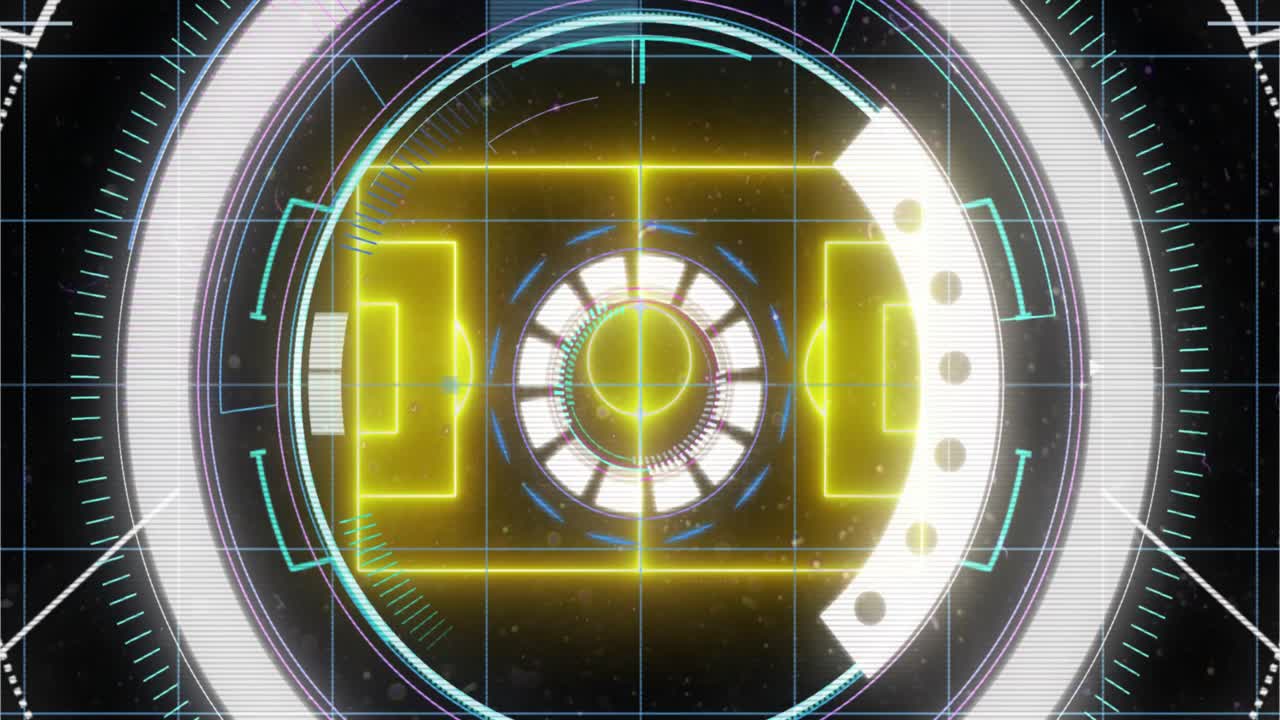 범위 스캐닝과 데이터 처리와 함께 파란색 텍스트의 구성