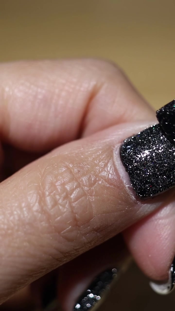 Sequential application of glitter nail polish