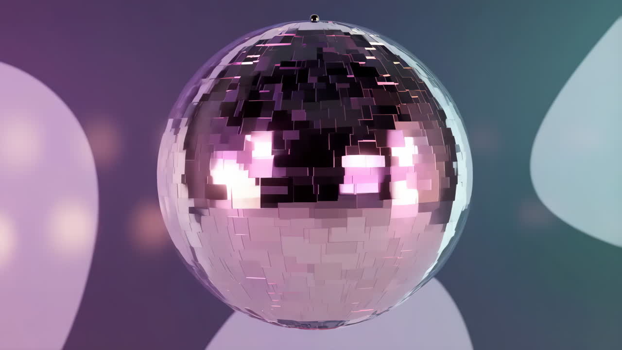 Bola de discoteca vibrante con reflejos coloridos