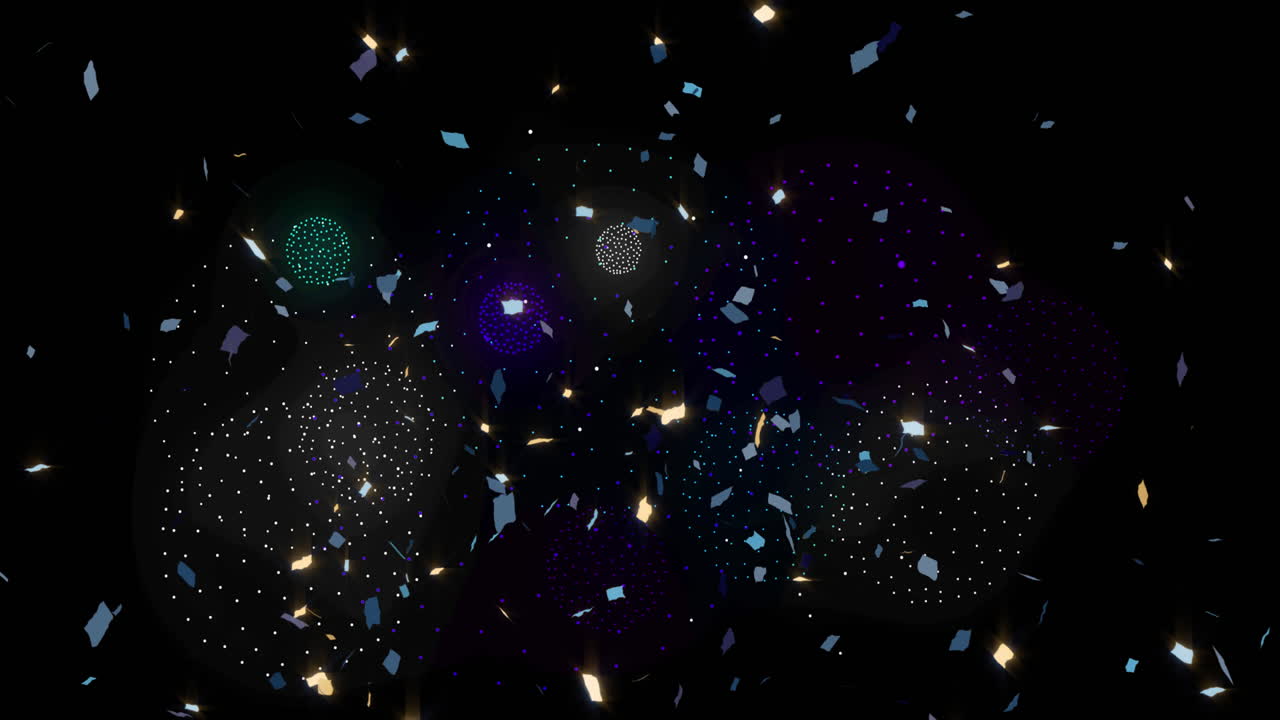 검은색 배경 위에서 움직이는 모양의 애니메이션