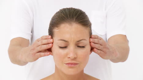 young woman at a hotel health spa