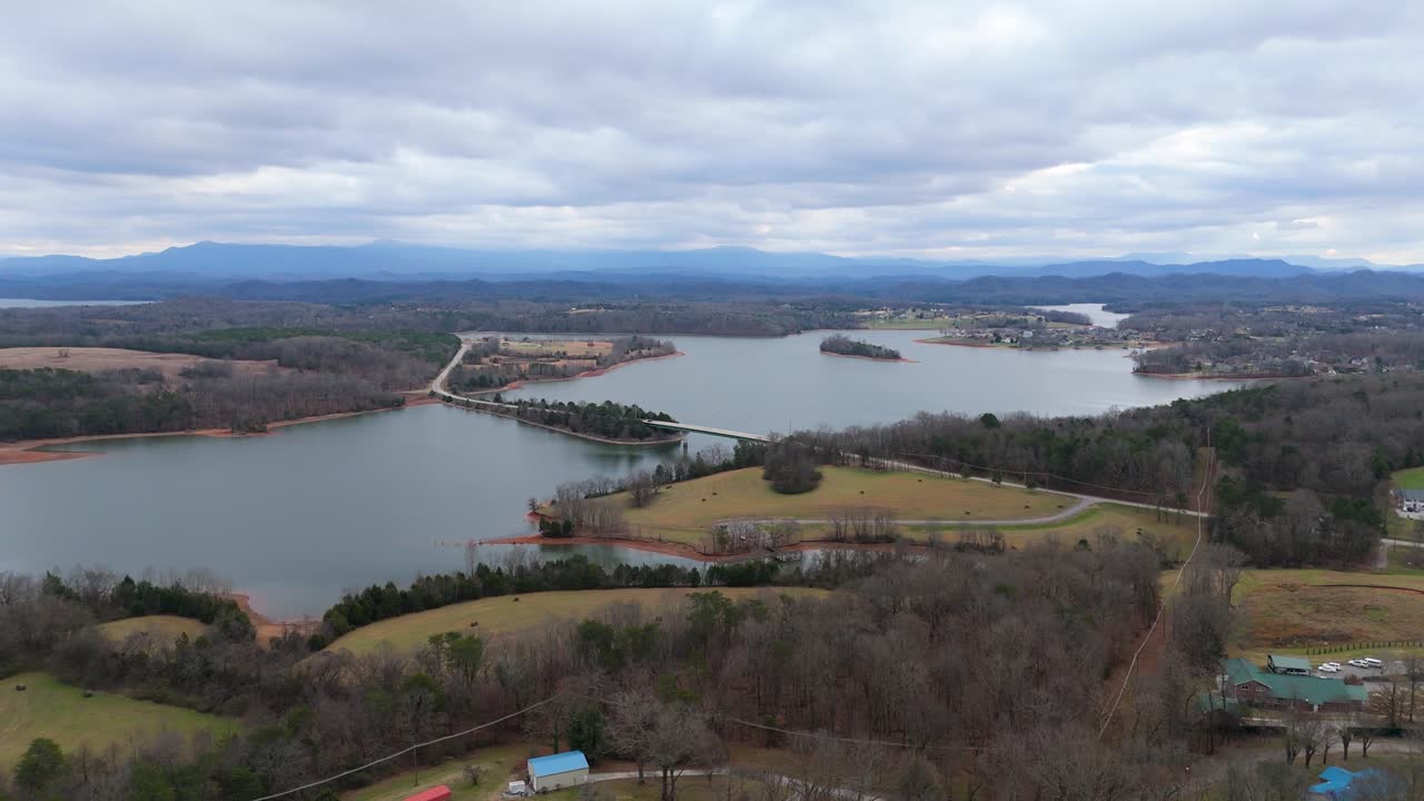 Drone shot of Fort Loudoun State Park in Tennessee.