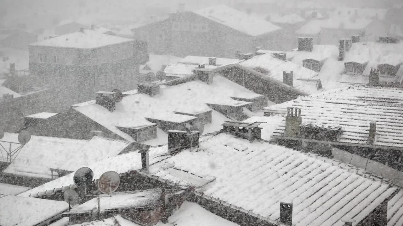 눈 인 도시 풍경