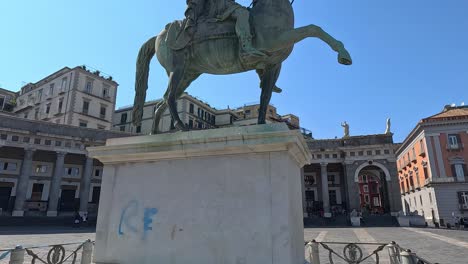 equestrian statue of ferdinando i in naples, italy