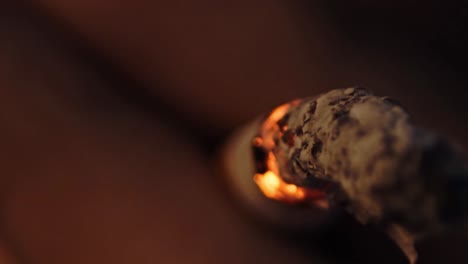 closeup of cigarette smoking in superslowmotion