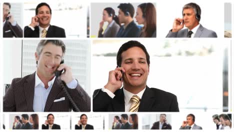 montage of business people communicating