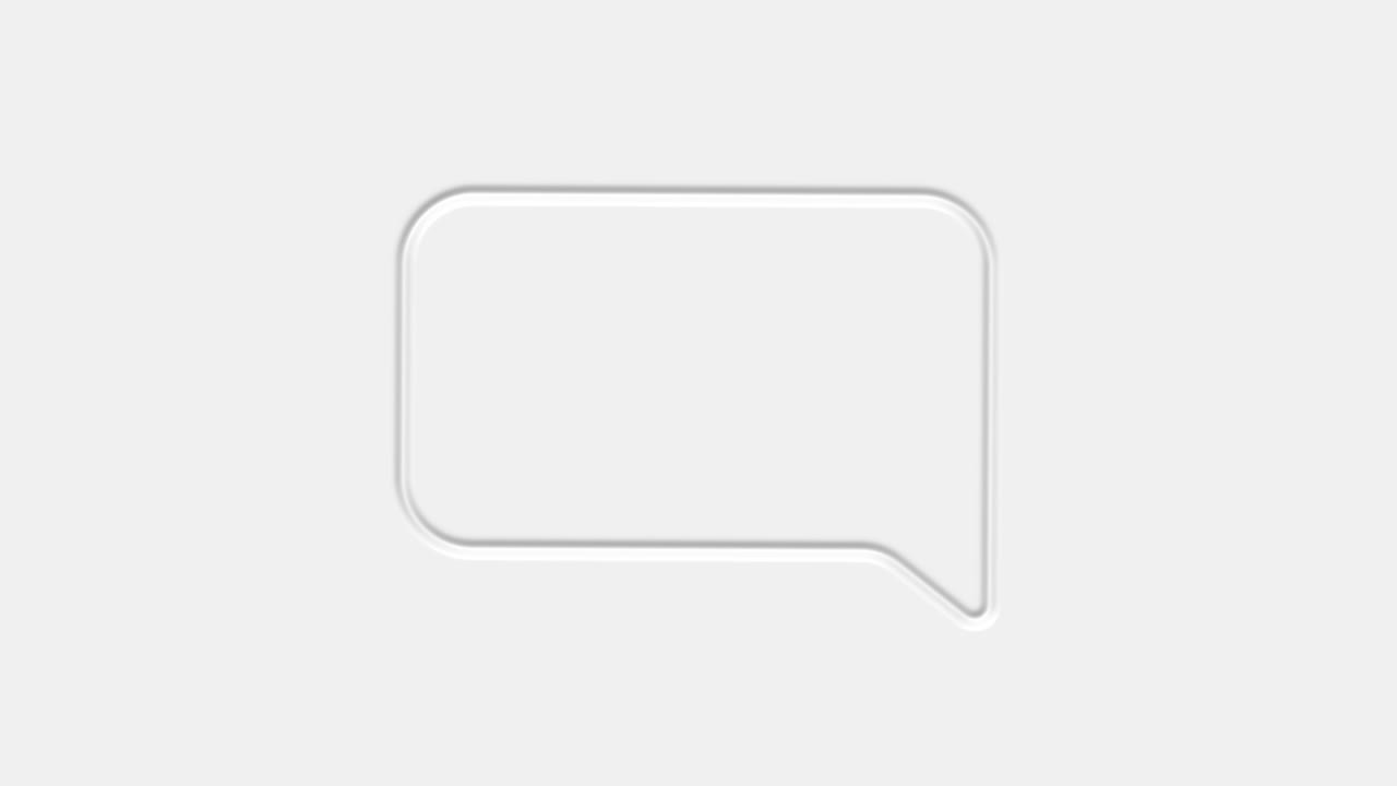 Chat, speech bubble 3d icon animation on white background. 4K