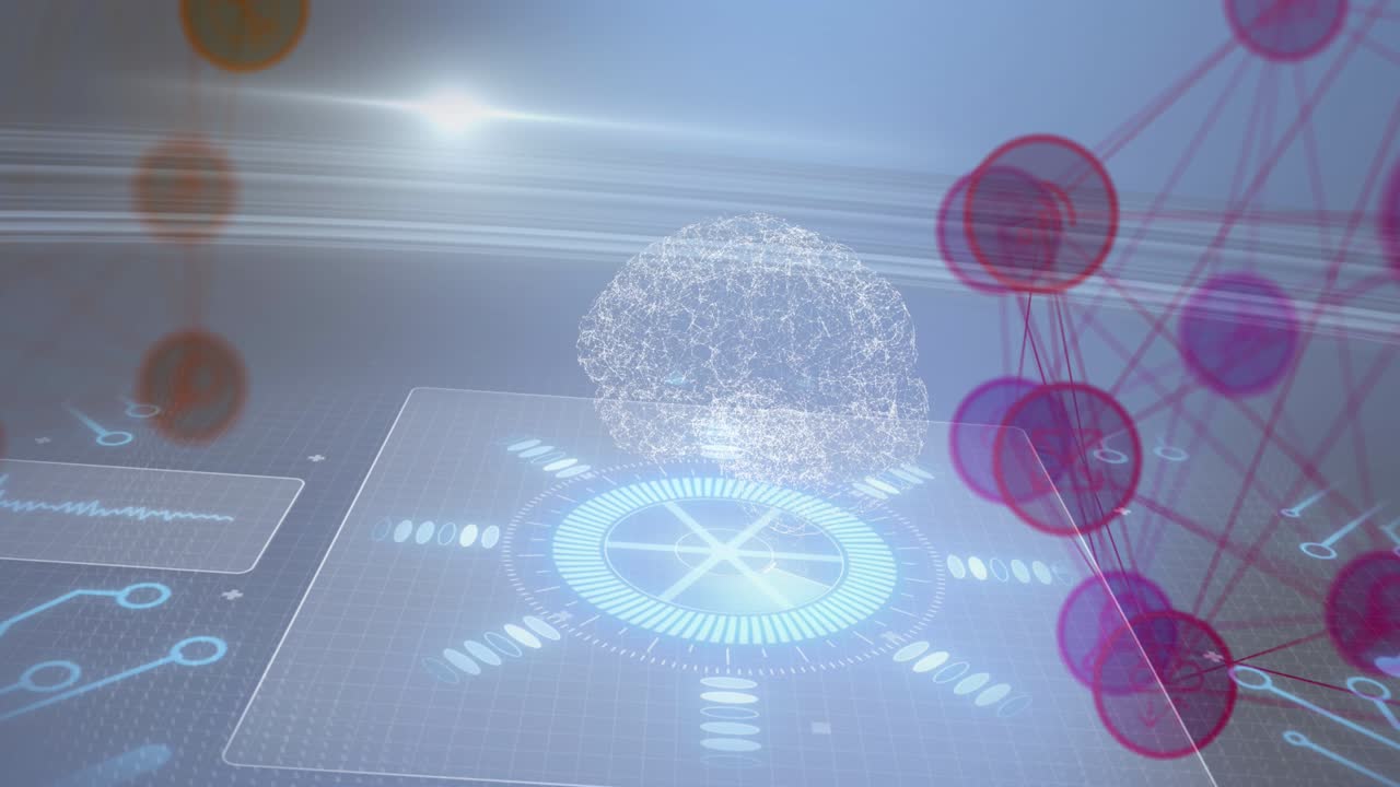 뇌와 스 ⁇ 의 애니메이션 스캐닝과 디지털 화면을 통한 연결 네트워크