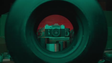 Vintage Camera and Accessories in a Studio Setting