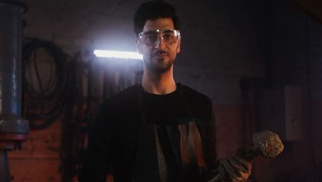 blacksmith in his workshop