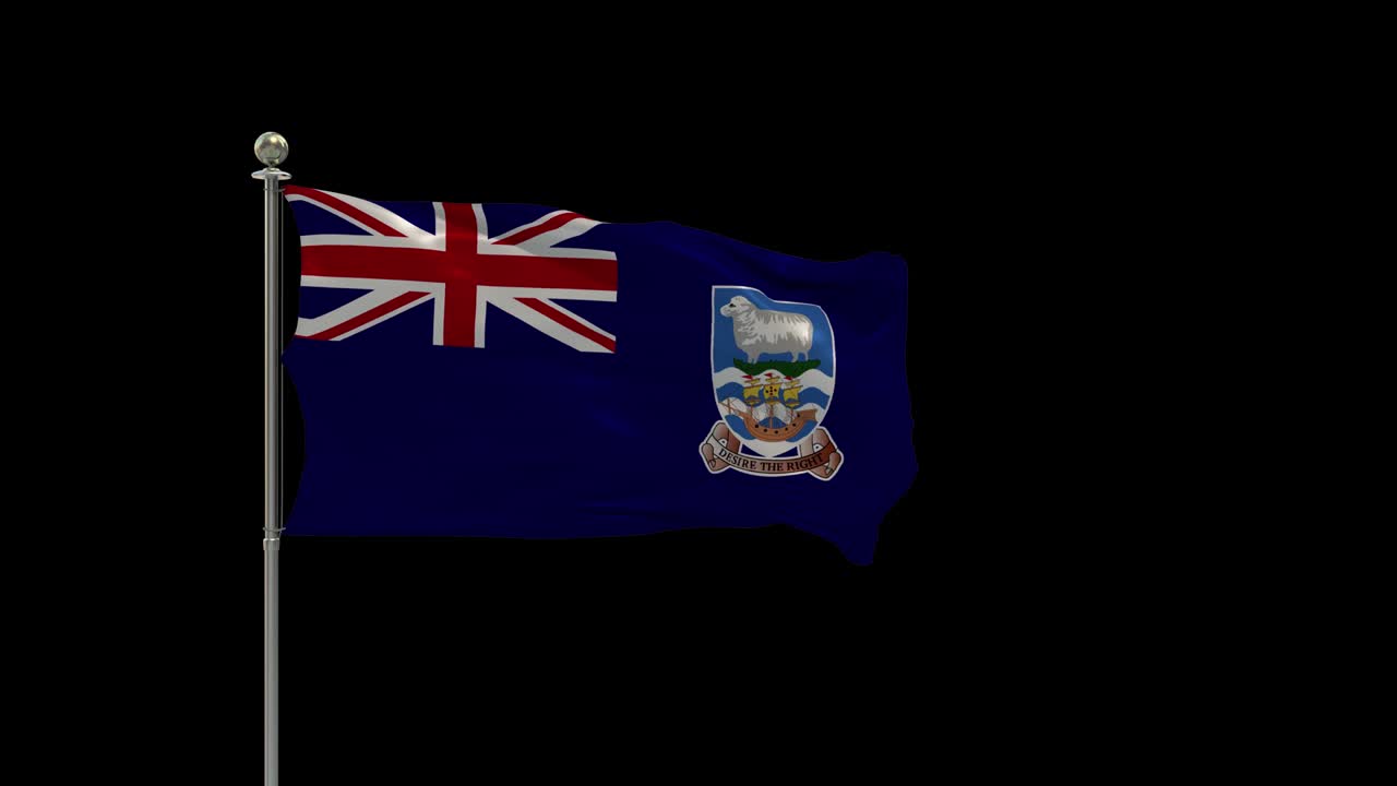 islas malvinas varias de las banderas ondeando la bandera nacional en el poste, la bandera de la mesa