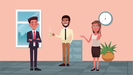 elegantes personajes de animación de hombres de negocios exitosos