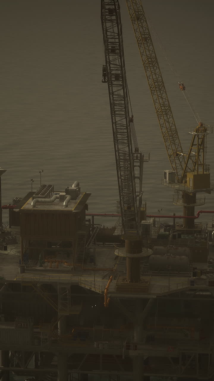 Olieplatform med kraner