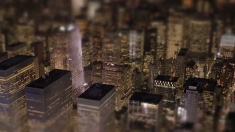 Drone-Night-Flight-Over-Commercial,-Residential-Towers-Skyline-Landmark,-High-Rise-Real-Estate-Residential-In-Business-District,-Aerial-Cityscape